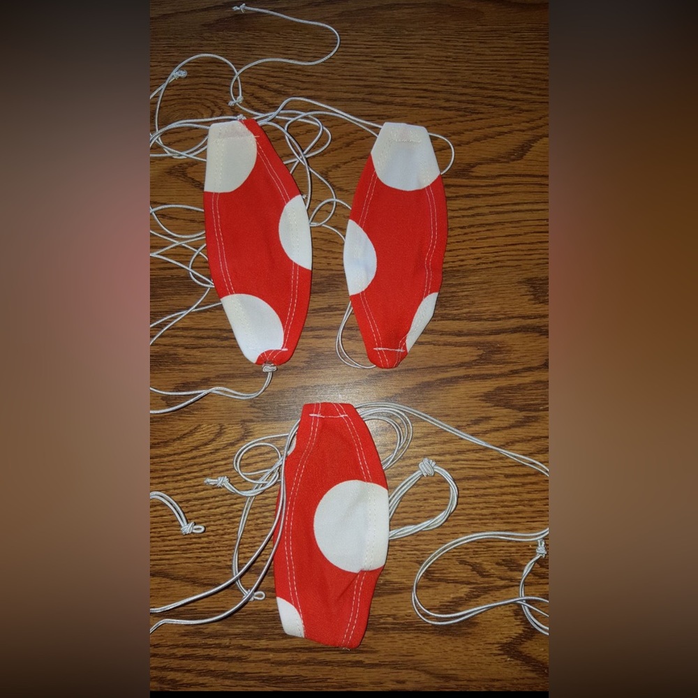 NWOT Sexy Skimpy Handmade Teardrop Top String Back Polka Dot Stripper Bikini